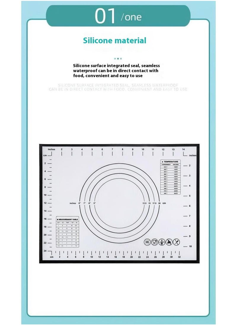 Bluejw Non-Stick Silicone Baking Mat 20"x 28" Cooking Mat, Silicone Pastry Mat Extra Thick Non Stick Baking Mat with Measurement Dough Rolling Mat Pizza Mat Large Non Slip Cooking Pastry Mat  - Image 4