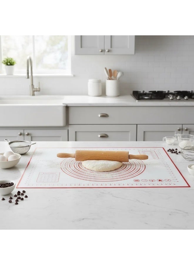 Bluejw Non-Stick Silicone Baking Mat 20"x 28" Cooking Mat, Silicone Pastry Mat Extra Thick Non Stick Baking Mat with Measurement Dough Rolling Mat Pizza Mat Large Non Slip Cooking Pastry Mat - Image 1