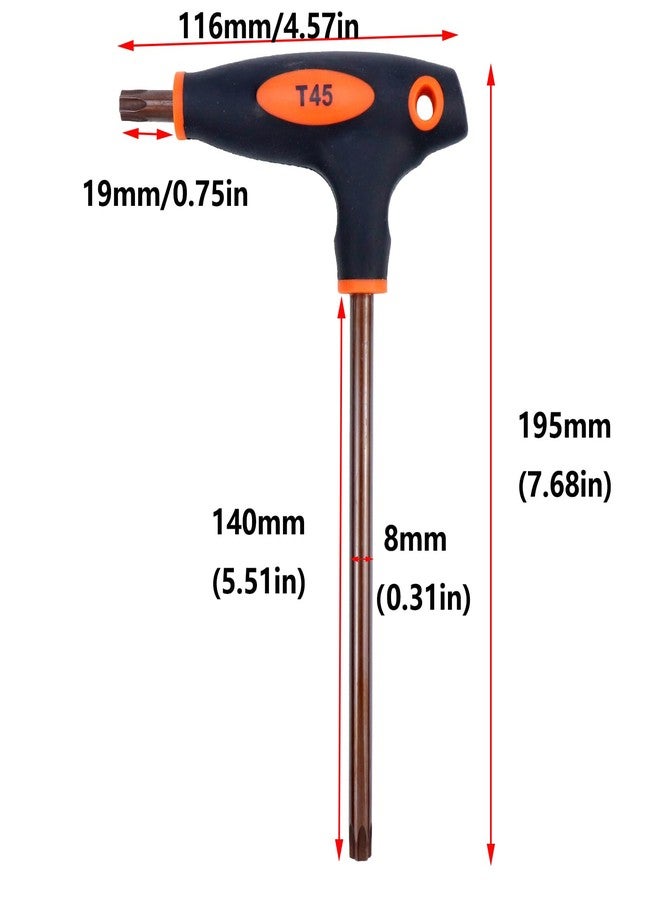Antrader T45 Torx Screwdriver,Anti Tamper Proof Torx Key,S2 Steel T-Handle Dual End Wrench-1Pcs - Image 2