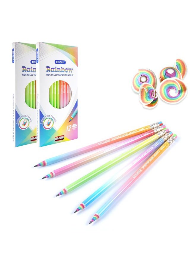 ECOTREE Pencils #2 Pre-sharpened Pencils Cute Rainbow Pencil for Kids Back to School Pencil, School Supplies, 24 Pack - Image 1