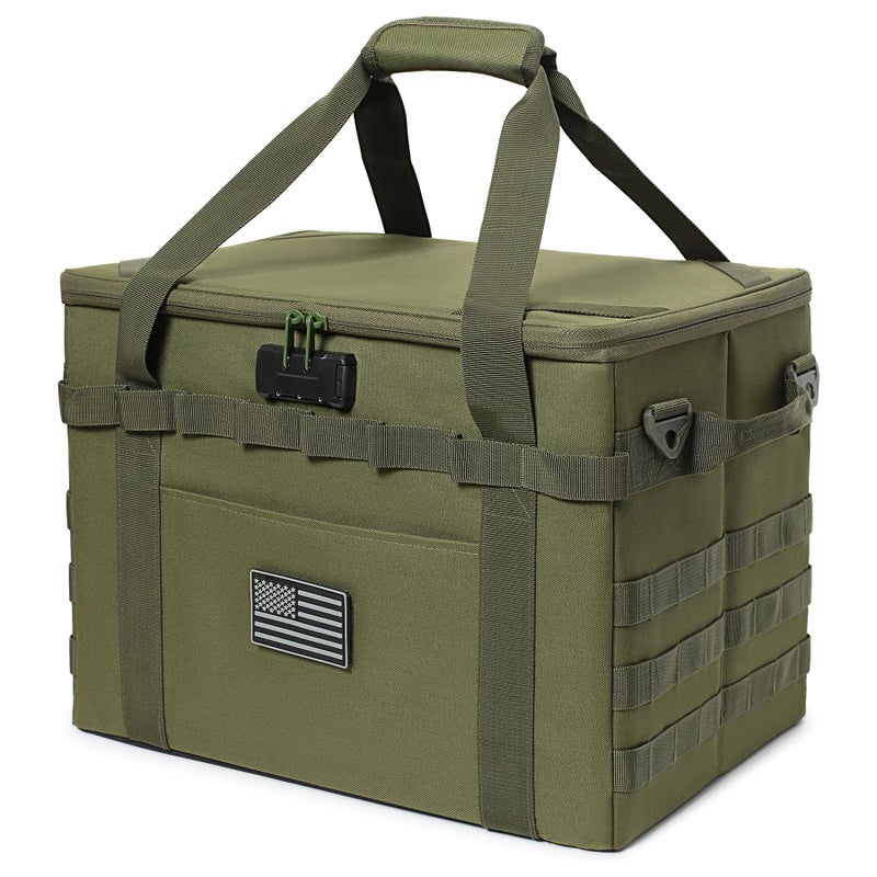 Lemubeane Tactical Camping Storage Bag 38L Utility Tote Bag Organizer with Combination Lock and Shoulder Strap Army Green 38L - Image 2