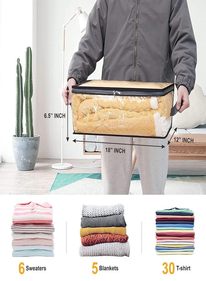 Kottify Transparent Plastic Clothes Storage Bag (Pack of 2)|Clothes Organiser for Wardrobe|Saree Organizer for Wardrobe|Saree Bags Storage|Saree Covers for Storage, 12 inch, 6.5 inch - Image 2