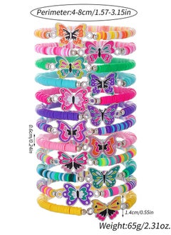 Generic Friendship Bracelets, 12 Pieces Colorful Cute Kids Bracelet, Inspirational Bracelets for Girls Women, Adjustable Flat Beads Bracelets, Kids Jewelry Party Accessories  - Image 2