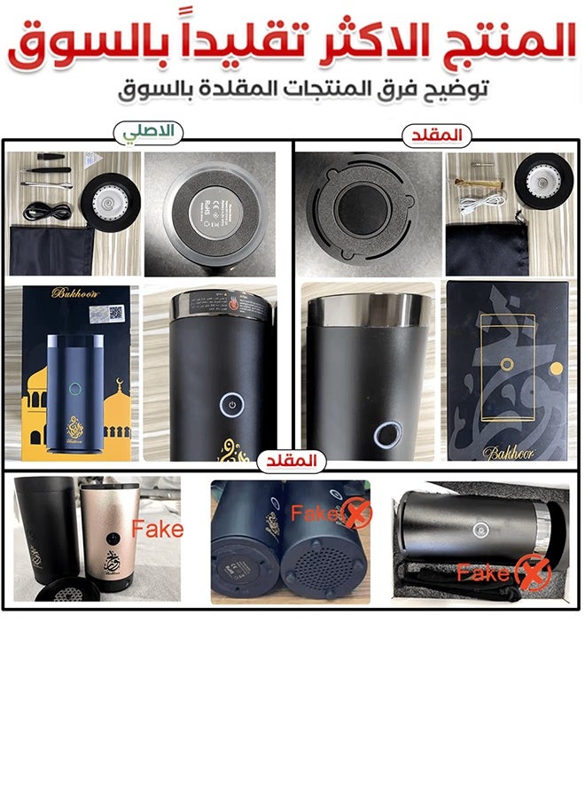 Bukhoon electric incense burner V1 for car and home use with a USB Type-C port in black.  - Image 2