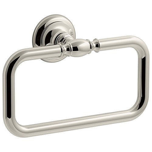 KOHLER 72571-Sn Artifacts Towel Ring, Vibrant Polished Nickel - Image 1