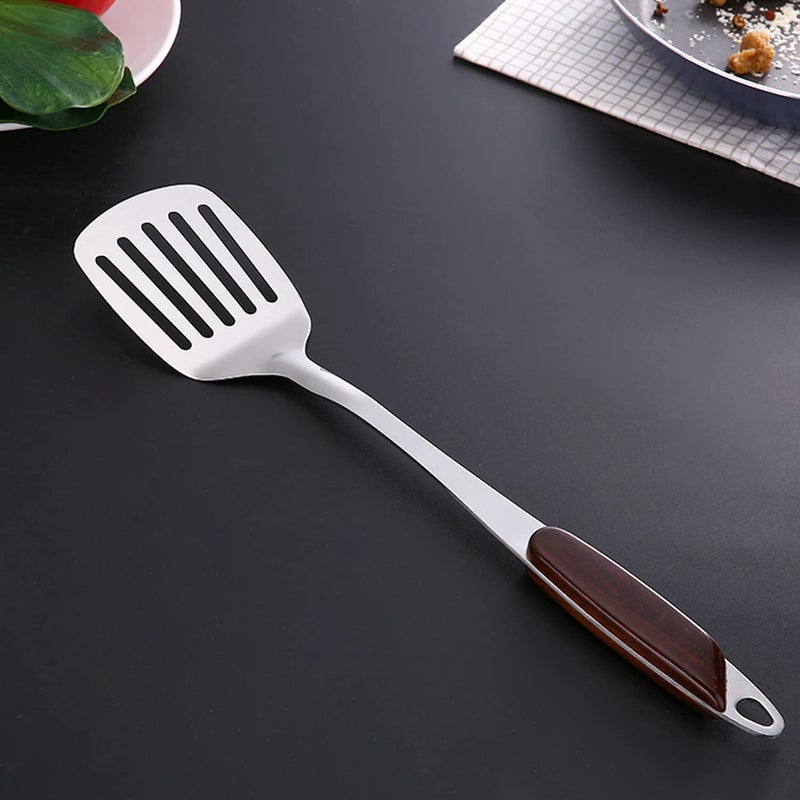 Primetan Stainless Steel Cooking and Serving Spoon Set for Kitchen J PlainSLOTED SPETULA Set - Image 2
