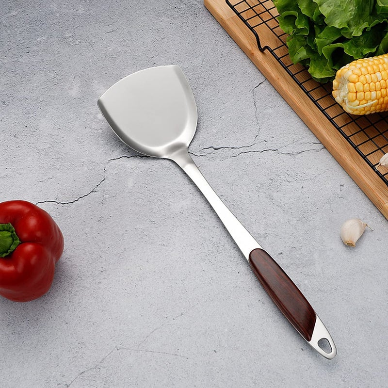 Primetan Stainless Steel Cooking and Serving Spoon Set for Kitchen J PlainSLOTED SPETULA Set - Image 3