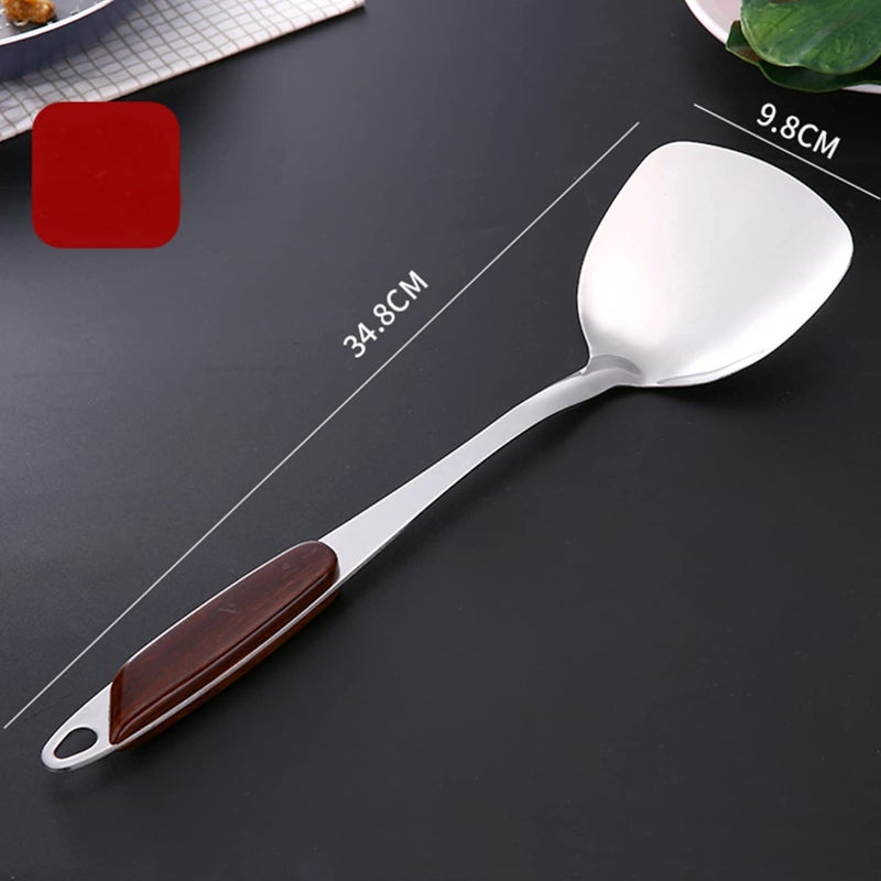 Primetan Stainless Steel Cooking and Serving Spoon Set for Kitchen J PlainSLOTED SPETULA Set - Image 4