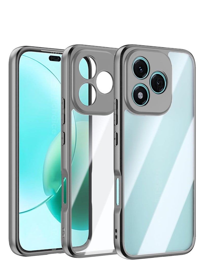 Wtech Honor 400 Lite 5G 2025 Hybrid TPU Silicone with Raised Camera Slim Armour Case Cover (MCAPSA) - Clear/Grey - Image 1