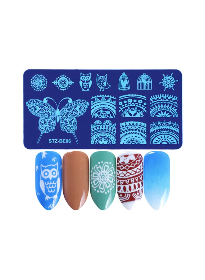 brunson - Nail Plates Nail Stamp Templates Metal Manicure Stencils Nail Art Stamping Image Plates for Nail Salon DIY Decoration MEDIUM NSP STZBE06 - Image 1