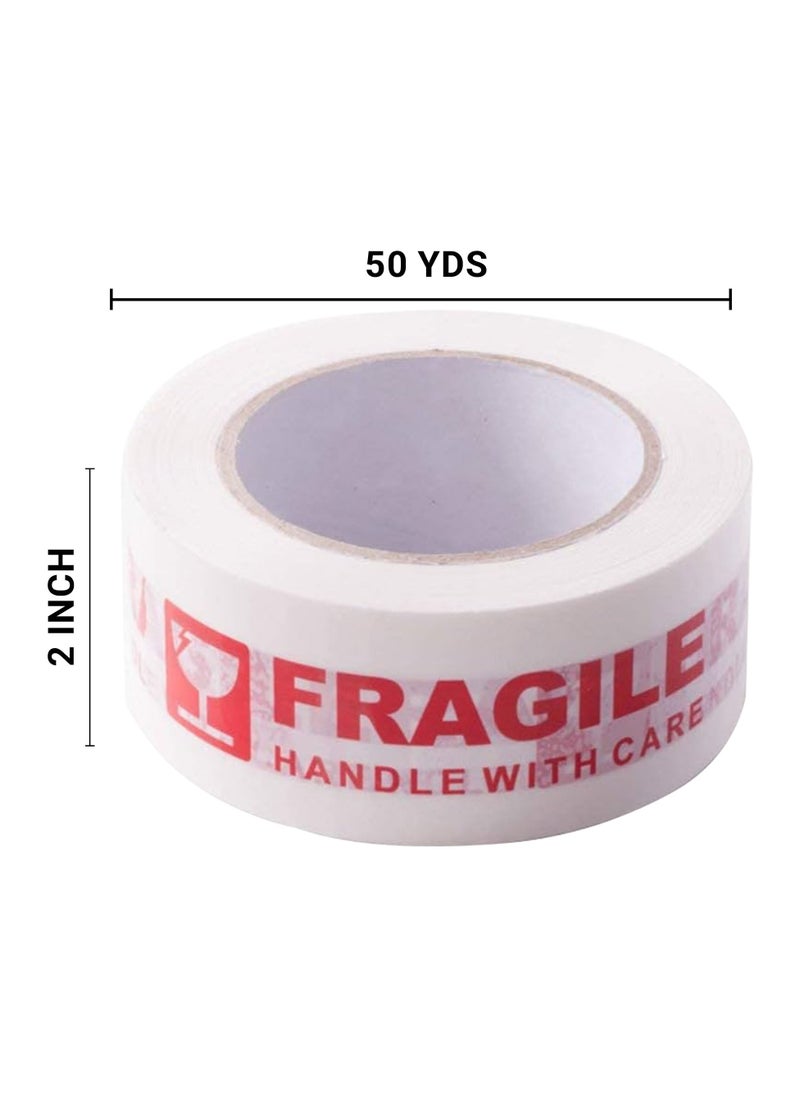 Duravel Duravel Fragile Handle with Care Packing Tape, 50 Yards Length, 2 Inch Width, White (Pack-Of 2)  - Image 3