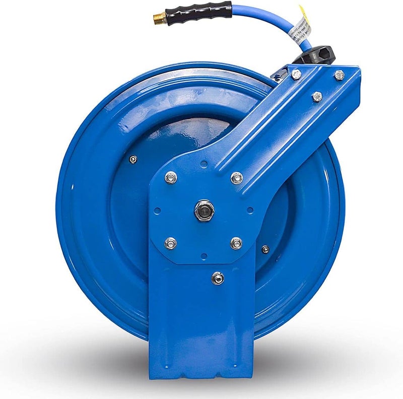 BluBird BLUBIRD BBRHD3850 18ga Retractable Hose Reel with 38 X 50 Air Hose 12 Point Ratcheting Gear NextGen Rubber Lightest Strongest Most Flexible 300 PSI 50F to 190F Degrees Polyester Braided  - Image 2