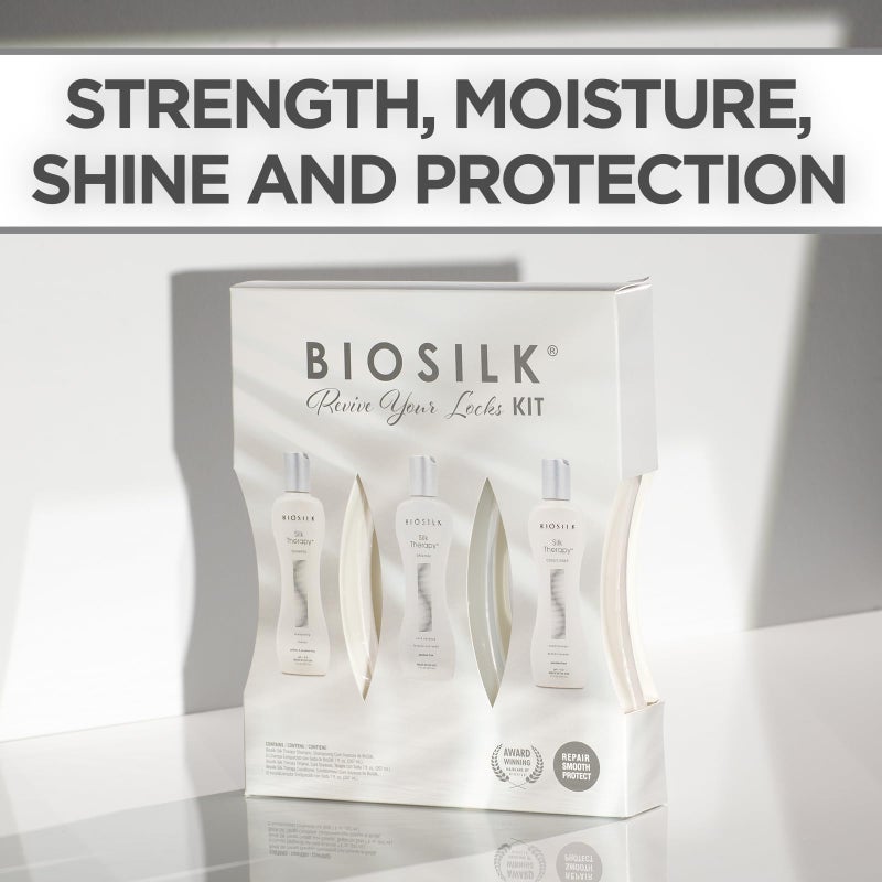 BioSilk Revive Your Locks Kit. Original Silk Therapy 7oz, Silk Therapy Shampoo 7oz, and Silk Therapy Conditioner 7oz (kit Contains 3 Products), 7 fluid_ounces - Image 2