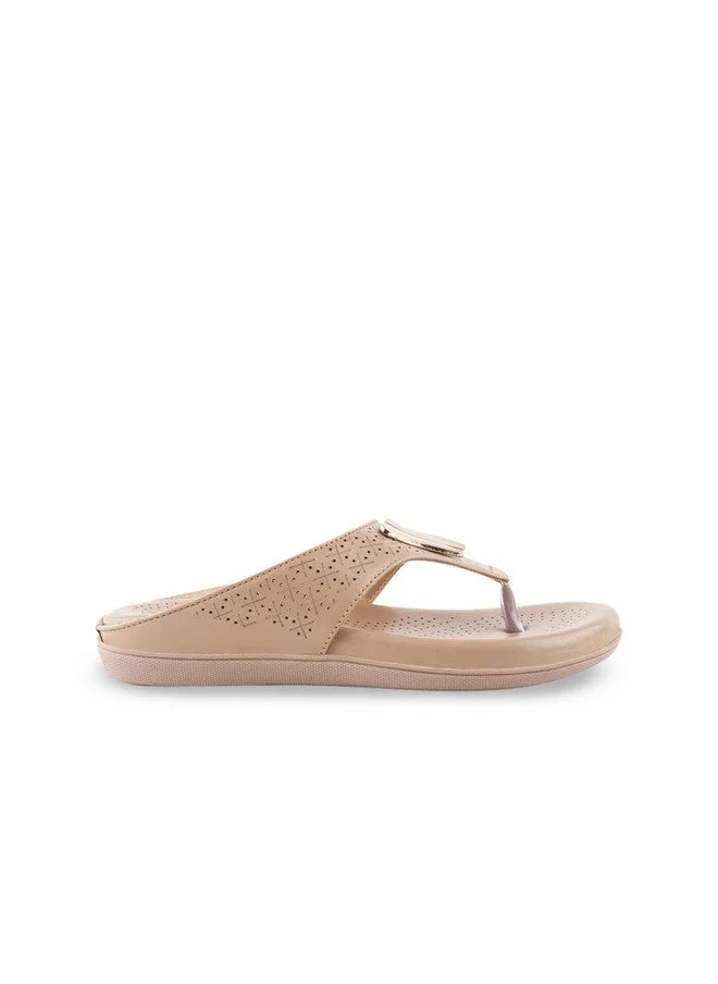شوتوبيا Shoetopia Women's  Flat Sandals – Comfortable Slip-On Toe Ring Design with Cut-Out Detailing Ladies Stylish Perforated Upper for Casual Footwear