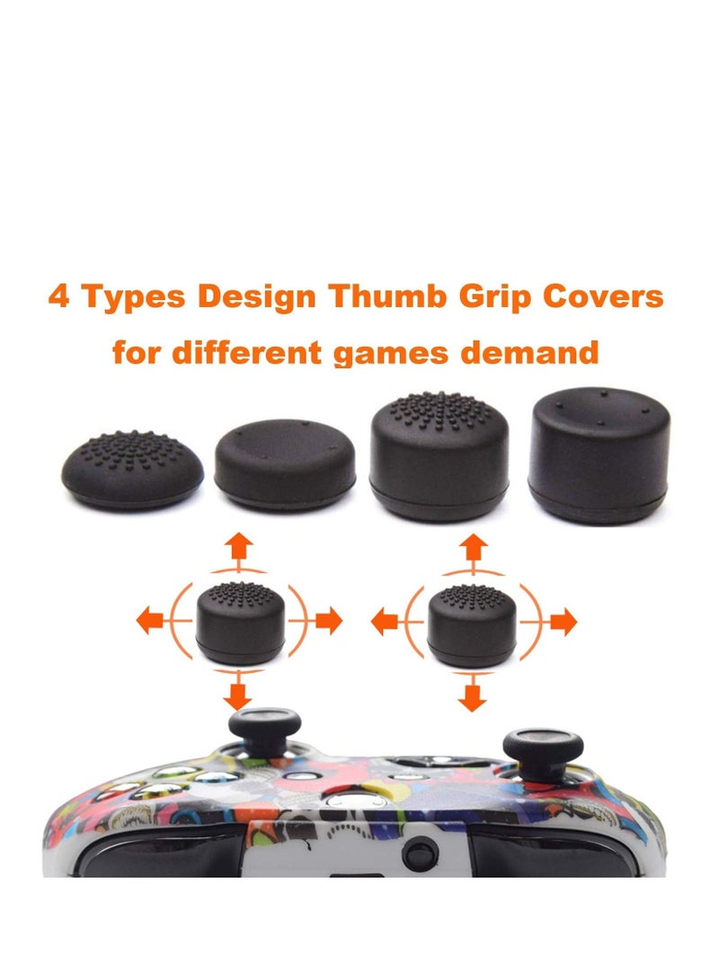 Silicone Gel Controller Cover Skin Protector Kits for Microsoft Xbox Series X Controller Video Games Camouflage Cover 8 PRO Thumb Grip Caps (Blue) - Image 4