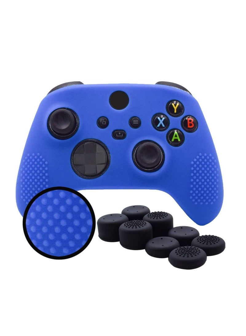 Silicone Gel Controller Cover Skin Protector Kits for Microsoft Xbox Series X Controller Video Games Camouflage Cover 8 PRO Thumb Grip Caps (Blue) - Image 1