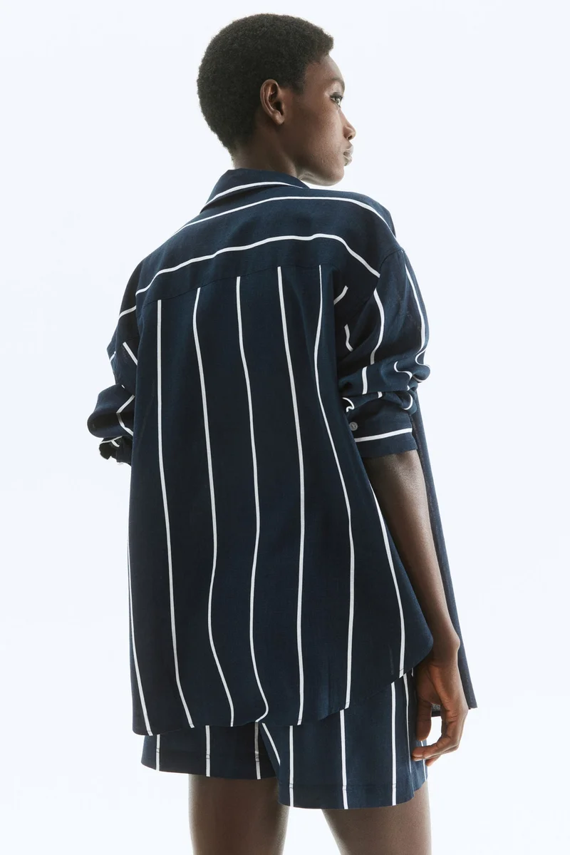 H&M Oversized linen-blend shirt