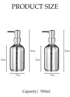 DUNISO 2PCS Pump Bottle Dispenser, Empty Plastic Shower Refillable Dispenser Soap Shampoo Pump Dispenser Containers with Pump Multipurpose for Cosmetic Kitchen Bathroom  - Image 2