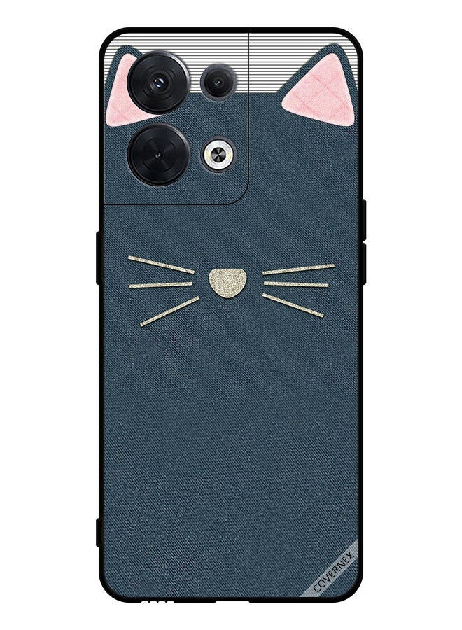 Covernex Protective Case Cover For Oppo Reno8 Cat Leather Pattern - Image 1
