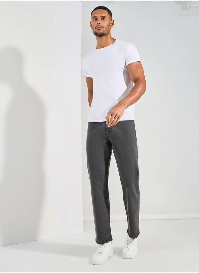 ستايلي Cotton Stretch 5-Pocket Relaxed Fit Jeans