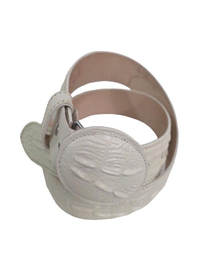 Bonus HEAVY DUTY COW HIDE EMBOSSED CROCODILE ALLIGATOR DESIGN LEATHER BELT CINTO VAQUERO HECHO EN MEXICO - Image 2