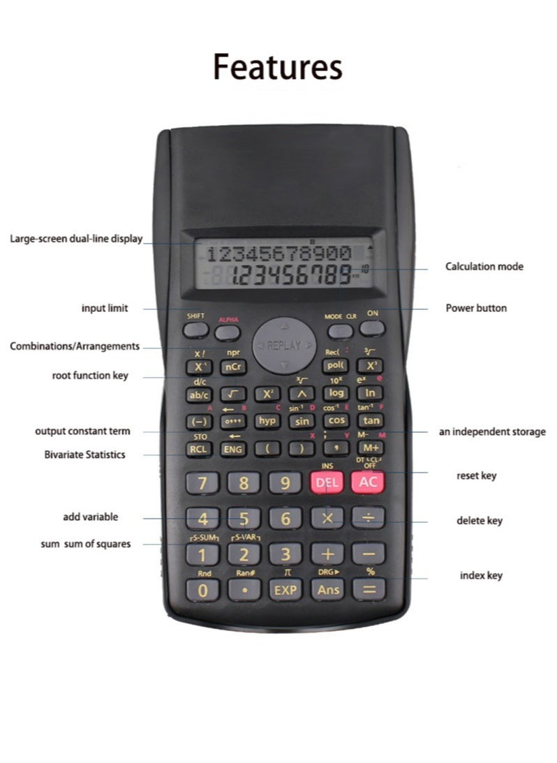 JSDUN - 12-Digit Scientific Calculator Student Financialfor use with Fractions Statistics Chemistry MathGeneral Calculator Battery Powered Lightweight Durable Long Lasting Design - Image 1
