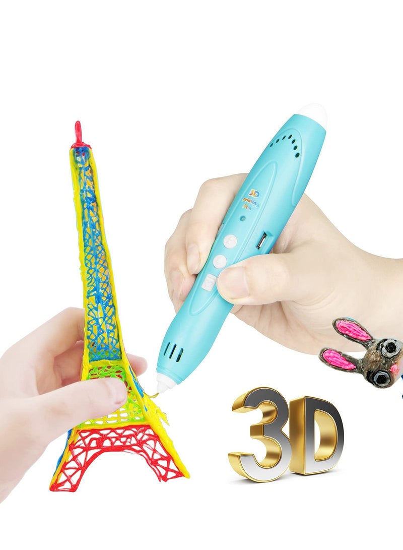 SYOSI 3D Pen for Kids Aged 4+, 3D Printing Pen for 3D Thinking Training, Wireless 3D Pen with 2 Feeding Speeds, Built-in Rechargeable Battery, 1.75cm PCL Filament is Included - Image 1