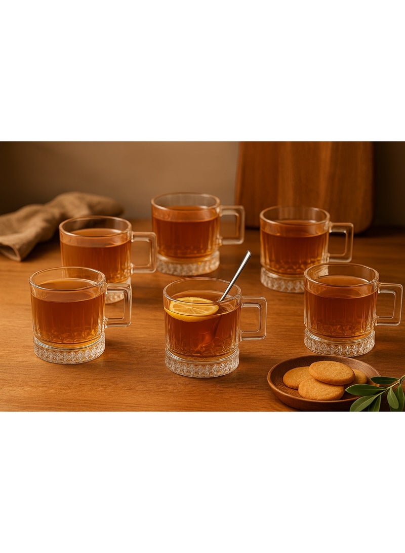 بلينك ماكس ✨ طقم أكواب زجاجية BLINKMAX – 6 قطع (8 سم – سعة 230 مل) تصميم فاخر عصري 🥂 - Image 2