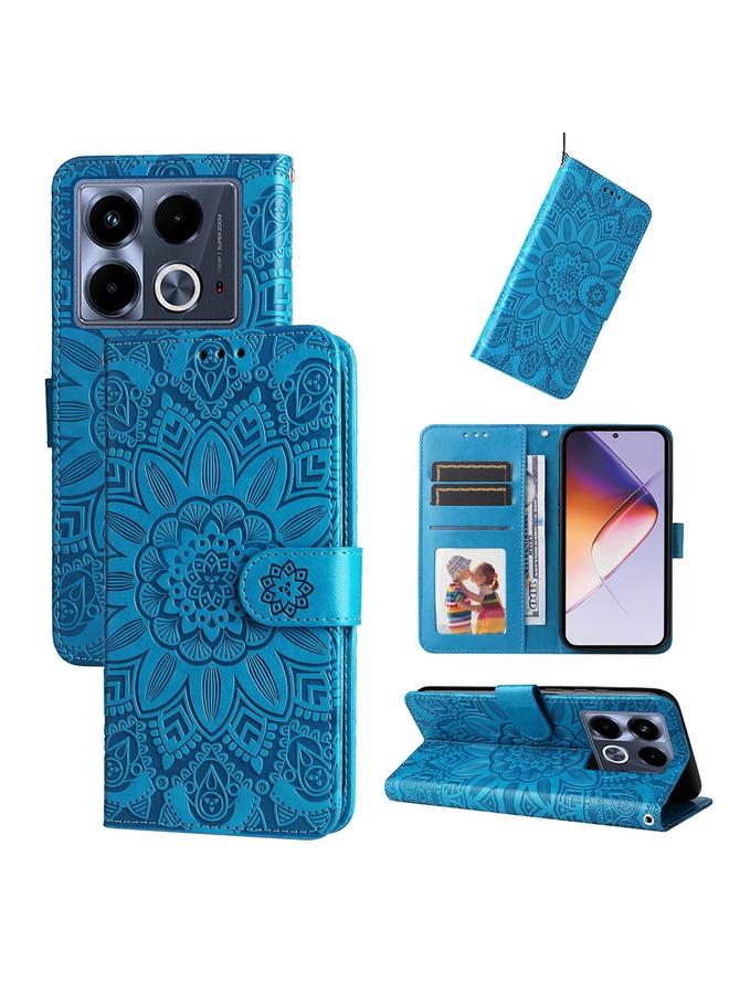 Zaboon Case For Infinix Note 40 4G Embossed Sunflower Leather Phone Case - Image 1