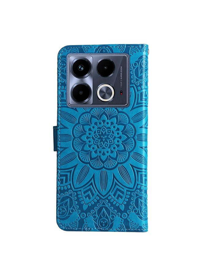 Zaboon Case For Infinix Note 40 4G Embossed Sunflower Leather Phone Case - Image 3