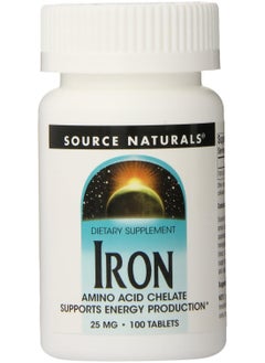 Source Naturals Iron Chelate 25 Mg 100 Tablets Supports Energy Production  - Image 1