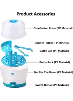Beauenty Baby Bottle Sterilizer Bottle Steam Sterili-zer for Baby Bottles BPA Free Pacifiers Breast Pumps Large Capacity and 99.99% Cleaned in 8 Mins Holds up to 6 Bottles Easy to Operate  - Image 3