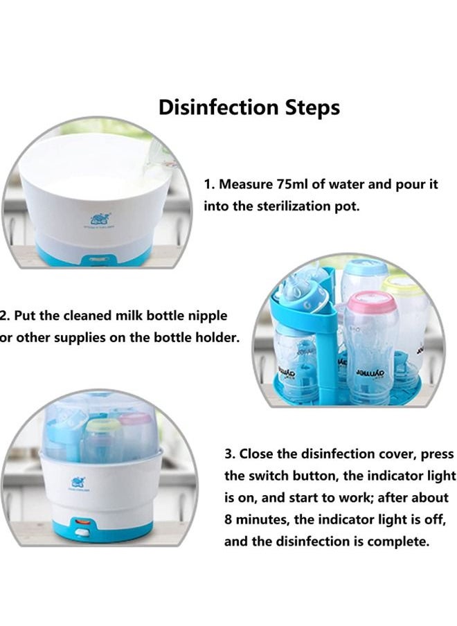 Beauenty - Baby Bottle Sterilizer Bottle Steam Sterili-zer for Baby Bottles BPA Free Pacifiers Breast Pumps Large Capacity and 99.99% Cleaned in 8 Mins Holds up to 6 Bottles Easy to Operate - Image 1