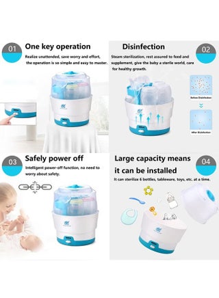 Baby Bottle Sterilizer Bottle Steam Sterili-zer for Baby Bottles BPA Free Pacifiers Breast Pumps Large Capacity and 99.99% Cleaned in 8 Mins Holds up to 6 Bottles Easy to Operate - view 5
