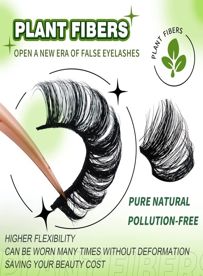 royaomis 3D Plant Fibre Russian Strip Lashes - D Curl Lash Strips, Wispy Mink Eyelashes (DC03) - Image 2