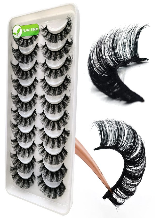 royaomis 3D Plant Fibre Russian Strip Lashes - D Curl Lash Strips, Wispy Mink Eyelashes (DC03) - Image 1