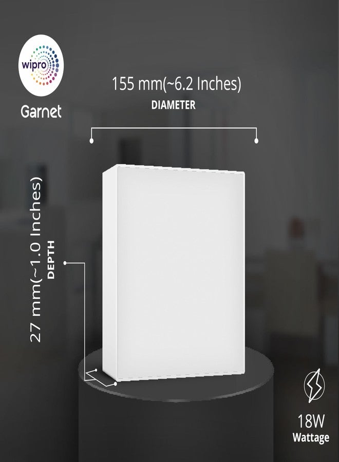 wipro Polycarbonate Garnet 18W Rimless Square LED Surface Panel | Cool White Light (6500K) | Elegant Rimless Design for Wider Spread of Light | Surface Mounted LED Down Light for Ceiling | Pack of 2 - Image 3