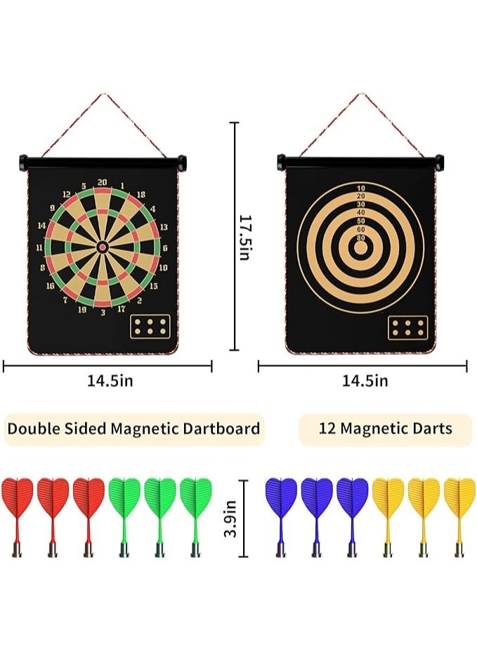 ميكسي المغناطيسي السهم لوحة للأطفال ، ألعاب في الهواء الطلق ألعاب الأطفال مزدوجة الجانب السهم لوحة الألعاب مجموعة للفتيان مع 10 السهم ، أفضل ألعاب هدايا للفتيان المراهقين البنات عمر 5 6 7 8 9 10 11 12 13 14 15 16 سنوات - Image 3