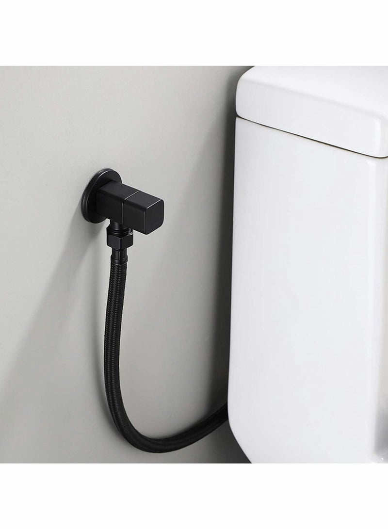 Excefore Valve Mixer Water Stop G1/2 Angle Bathroom Toilet Washbasin Accessory Black for Home Office - Image 2