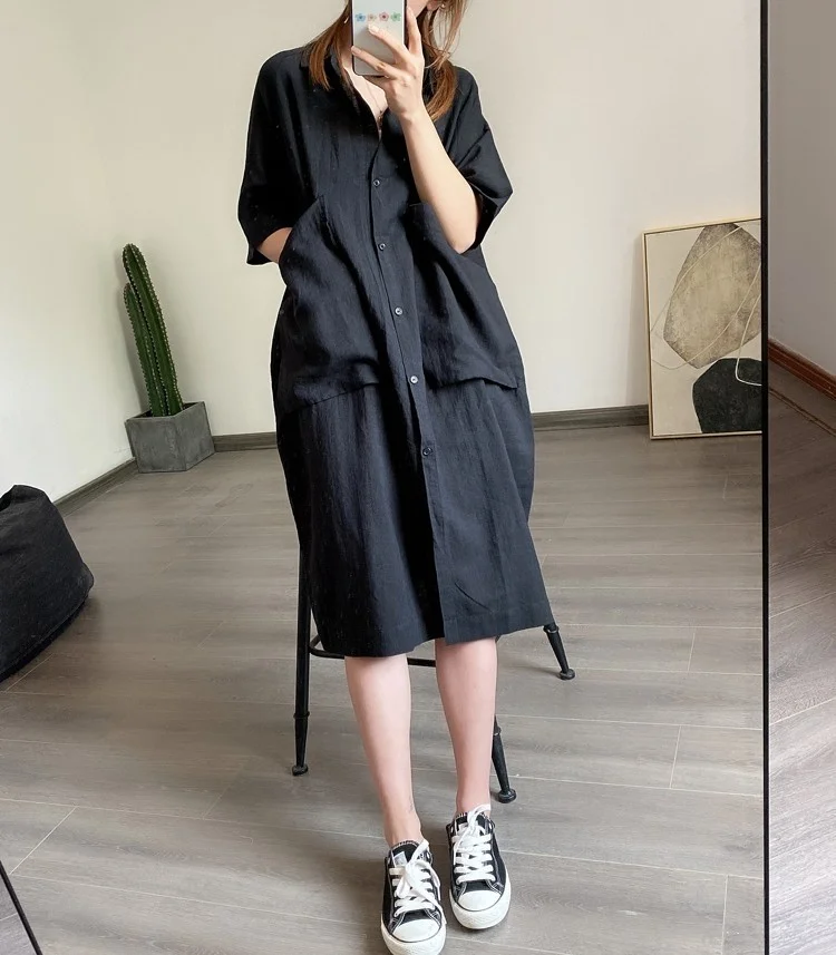 Barbora Casual Pocket Detailed Casual Women's Dress BT260BLACK5