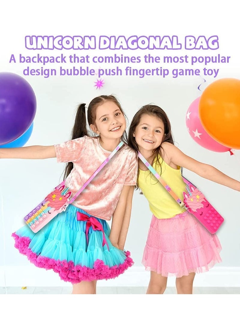 Prime by javaudan Pop Fidget Toys It Unicorn Shoulder Bag Pop Fidget Toys It Purse Popper Push Bubble Fidget Sensory Stress Release Toys For Kids School Supplies Backpack Messenger Bag For Girls  - Image 5