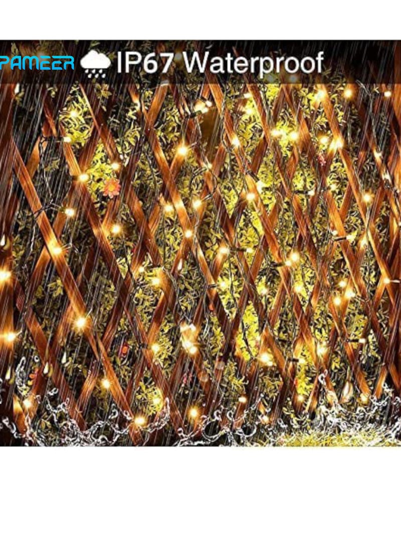 PAMEER Warm White LED String Lights Black Wire Plug-in 30ft 98 LEDs String Home Decorative LED Strip for Christmas EID Ramadan Diwali and Wedding Parties Decoration Box Button Control 8 Modes  - Image 4