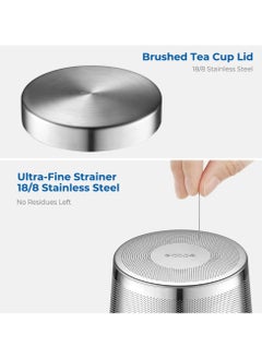 Generic 16.9 Oz Borosilicate Glass Tea Mug Cup Tea Glasses with Stainless Steel Infuser & Lid Loose Leaf Glass Tea Cup 500mL  - Image 4