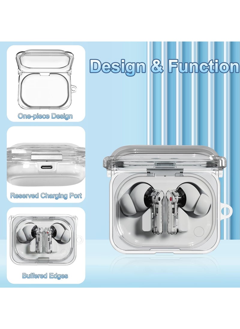 Generic - Protective Case for Nothing Ear (a) Clear Soft TPU Protective Earbuds Case Only Compatible with Nothing Ear (a) Headphones Charging Case with Carabiner Accessories Set - Image 1