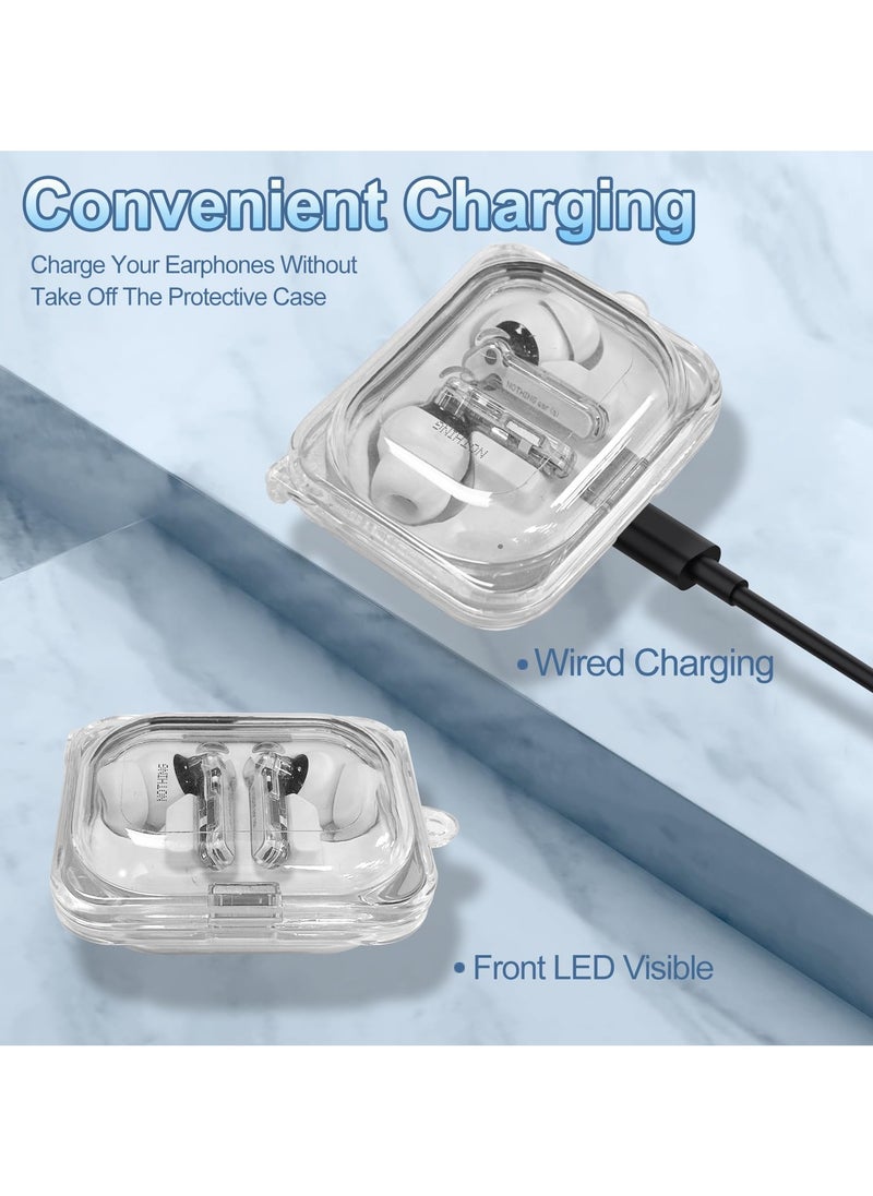 Generic - Protective Case for Nothing Ear (a) Clear Soft TPU Protective Earbuds Case Only Compatible with Nothing Ear (a) Headphones Charging Case with Carabiner Accessories Set - Image 1