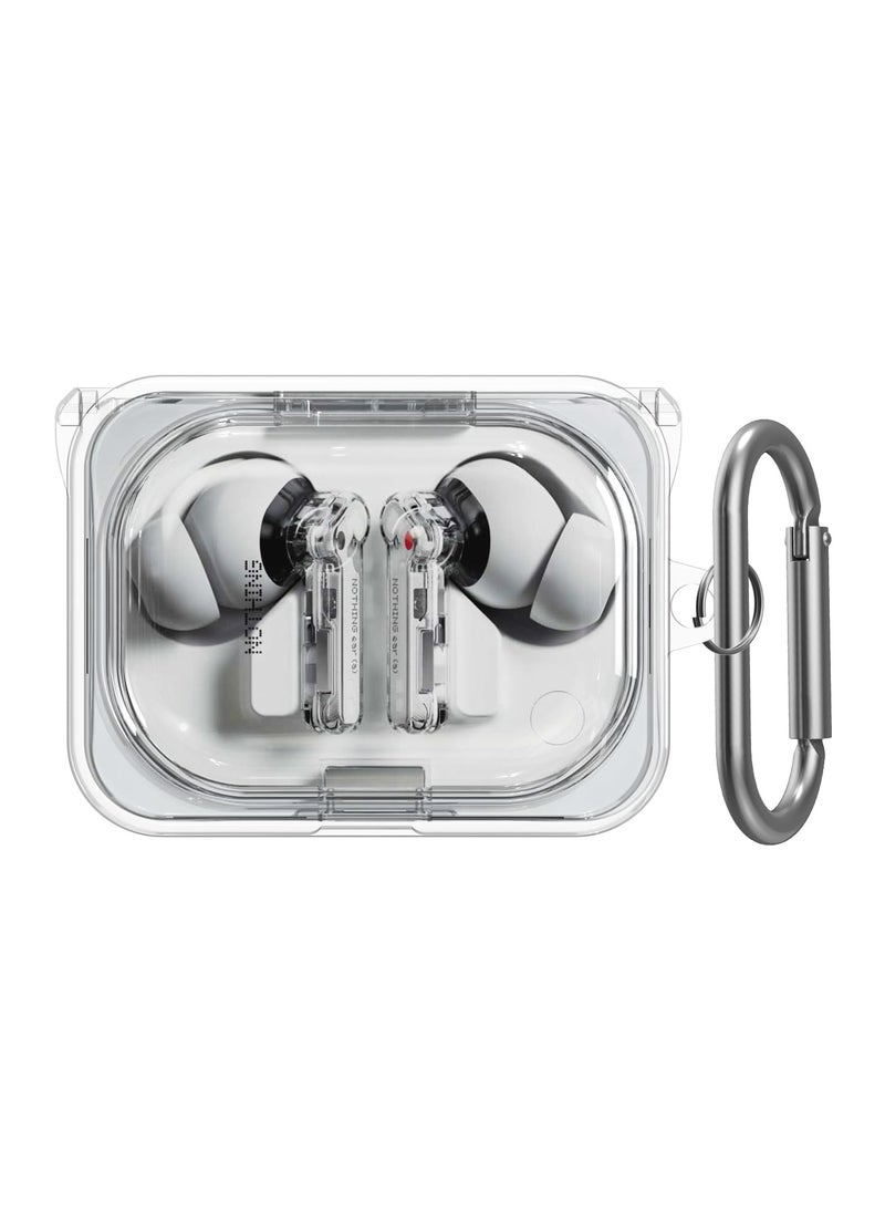 Generic - Protective Case for Nothing Ear (a) Clear Soft TPU Protective Earbuds Case Only Compatible with Nothing Ear (a) Headphones Charging Case with Carabiner Accessories Set - Image 1