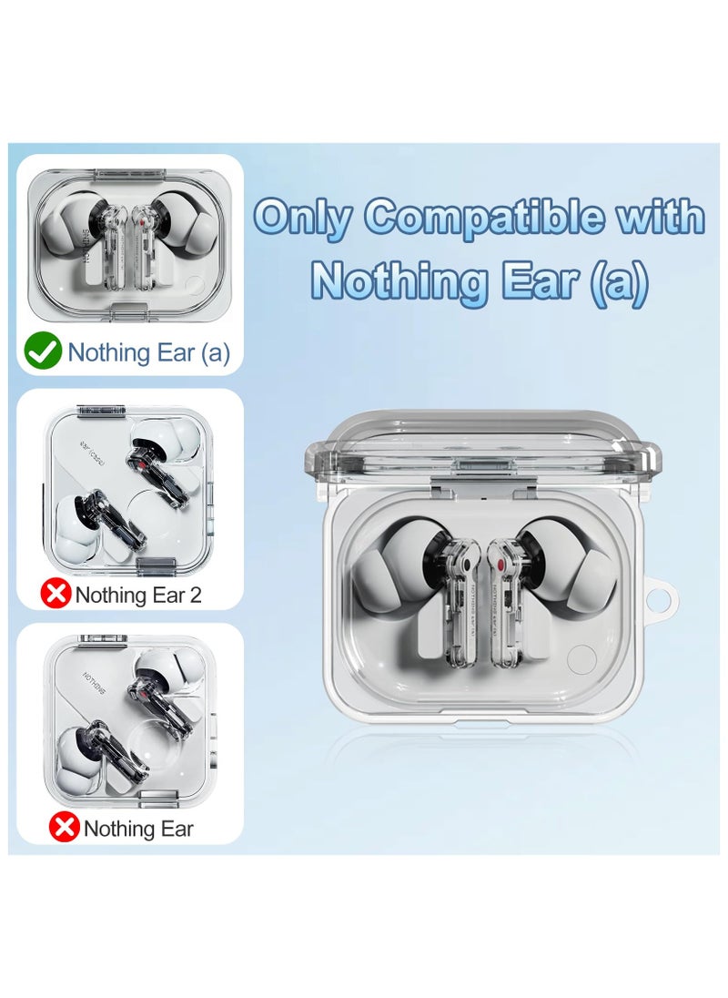 Generic - Protective Case for Nothing Ear (a) Clear Soft TPU Protective Earbuds Case Only Compatible with Nothing Ear (a) Headphones Charging Case with Carabiner Accessories Set - Image 1