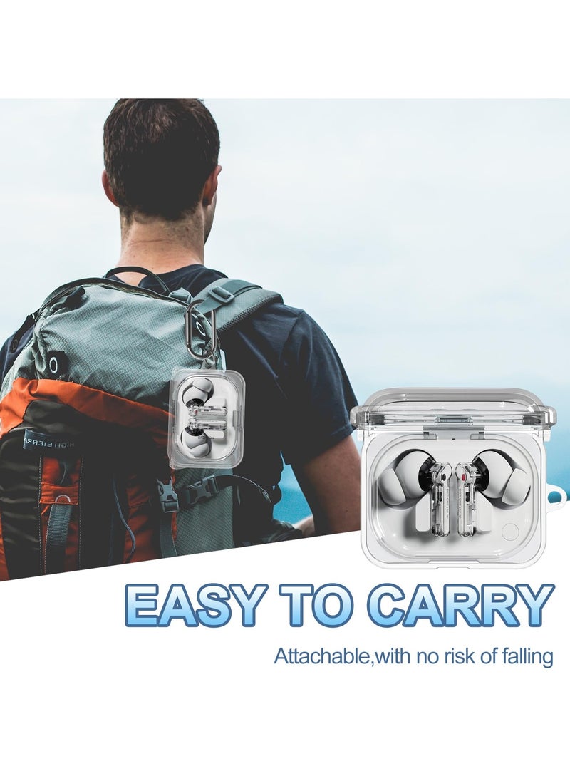 Generic - Protective Case for Nothing Ear (a) Clear Soft TPU Protective Earbuds Case Only Compatible with Nothing Ear (a) Headphones Charging Case with Carabiner Accessories Set - Image 1