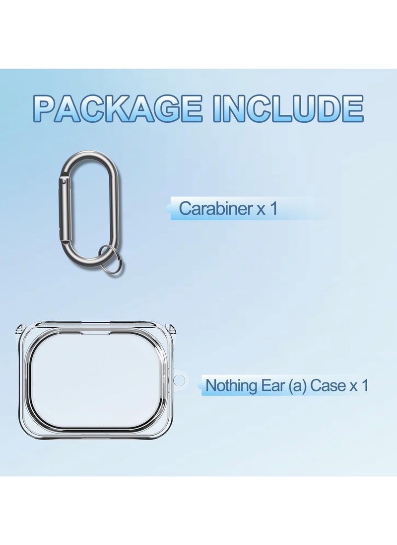 Generic - Protective Case for Nothing Ear (a) Clear Soft TPU Protective Earbuds Case Only Compatible with Nothing Ear (a) Headphones Charging Case with Carabiner Accessories Set - Image 1