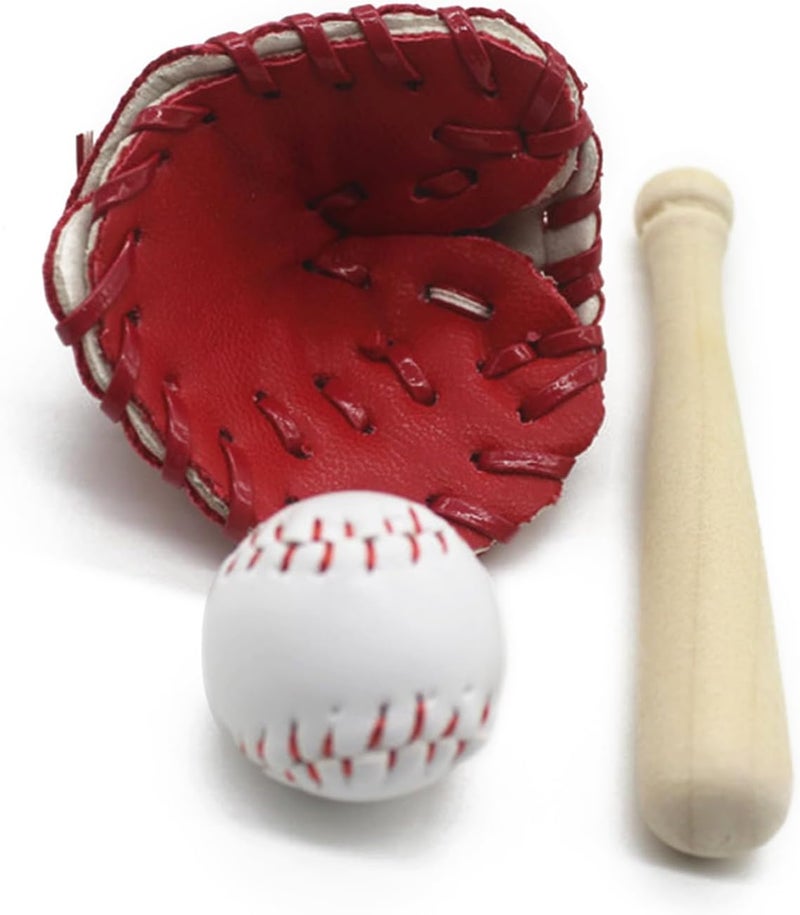 Red Baseball Bat and Ball Set for Newborn Photography Props Studio Accessories - Image 1